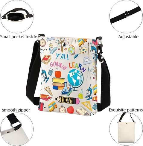 Teacher Crossbody Bag Y’all Gonna Learn Today Teacher Gifts Teacher Life Gift Teacher Appreciation Gifts Teacher Shoulder Bag in Saudi Arabia