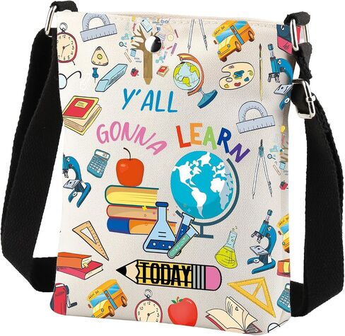Teacher Crossbody Bag Y’all Gonna Learn Today Teacher Gifts Teacher Life Gift Teacher Appreciation Gifts Teacher Shoulder Bag in Saudi Arabia