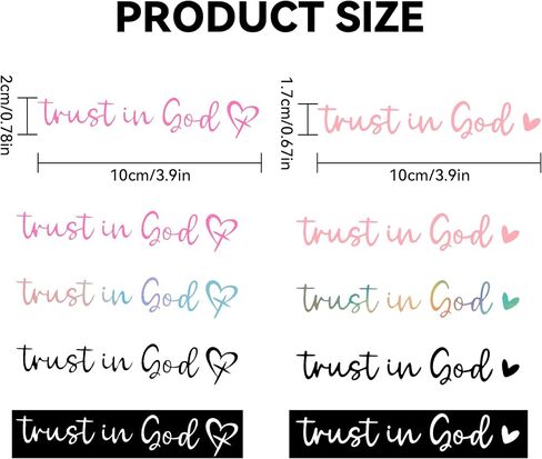 2 PCS Trust in God Rearview Mirror Decals, Automotive Vinyl Rear View Mirror Decorative Stickers, Waterproof Trust in God Stickers for Car Truck Laptop, Car Accessories (Heart God-White) in Kuwait