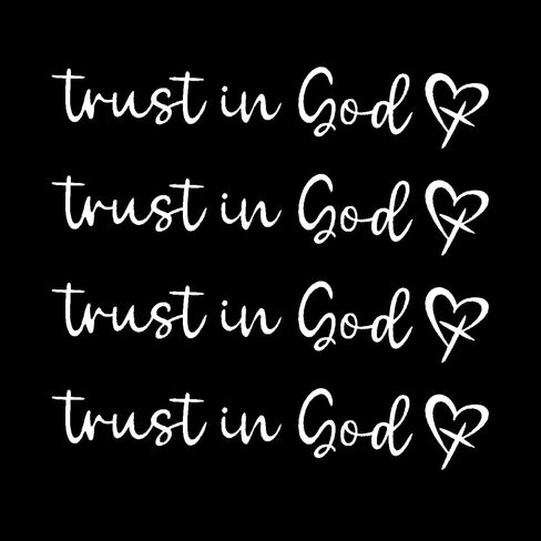 2 PCS Trust in God Rearview Mirror Decals, Automotive Vinyl Rear View Mirror Decorative Stickers, Waterproof Trust in God Stickers for Car Truck Laptop, Car Accessories (Heart God-White) in Kuwait