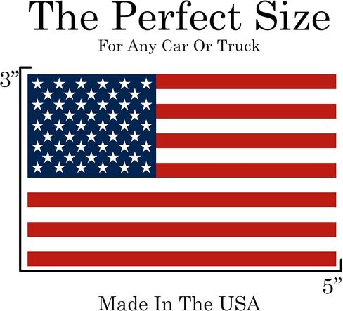 US United States of America USA Flag Car Truck Window Decal Sticker Patriotic Auto Bumper Vinyl for Car Truck (3x5 Inch) in Saudi Arabia