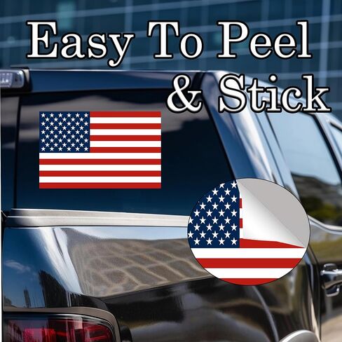 US United States of America USA Flag Car Truck Window Decal Sticker Patriotic Auto Bumper Vinyl for Car Truck (3x5 Inch) in Saudi Arabia
