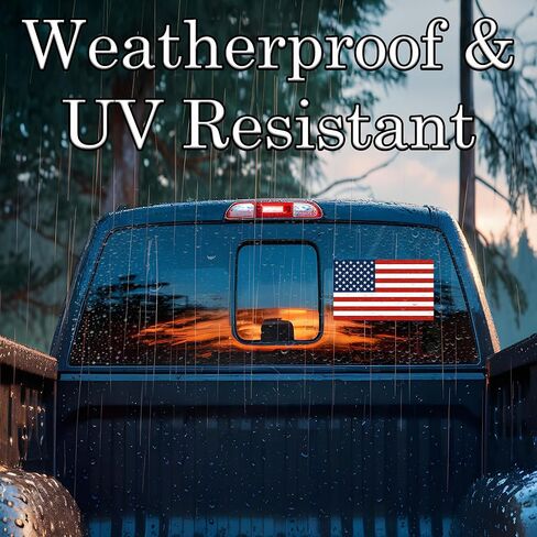 US United States of America USA Flag Car Truck Window Decal Sticker Patriotic Auto Bumper Vinyl for Car Truck (3x5 Inch) in Saudi Arabia