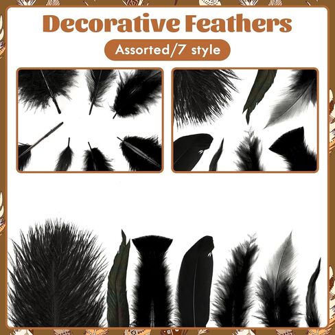 MARFOREVER 100 Pcs Natural Pheasant Feathers, 7 Styles Bulk Feathers Peacock Feathers Turkey Feathers for Crafts DIY Hat Floral Arrangements Wing Quill Wedding Home Party Decorations in Kuwait