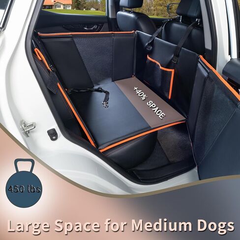 مقعد سيارة نصف أرجوحة للكلاب الكبيرة، حامل حيوانات أليفة مقاوم للماء للكلاب النشطة في المقعد الخلفي مصنوع من الجلد الصناعي مع 4 جوانب صلبة وموسع مقعد سفلي للسيارات والشاحنات ذات الدفع الرباعي in Kuwait