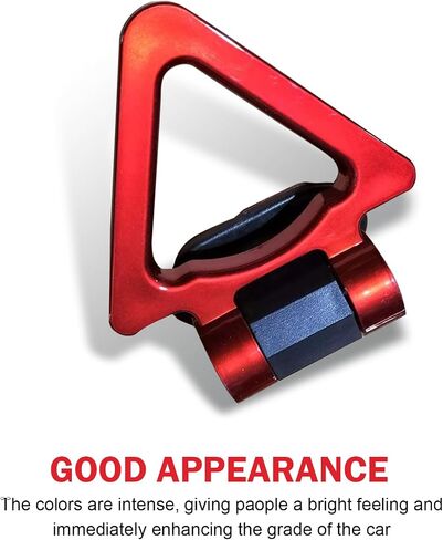 Triangle Tow Hook Hook Decoration ، Racing Style Self-Admive Trailer Hook Standser for Automotive المصد ، الديكور فقط (أحمر) in Kuwait