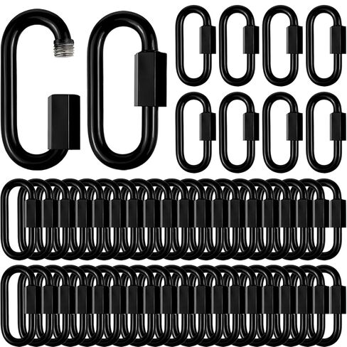 10 Pack 1.65“ Chain Quick Links - Anti-Rust Heavy Duty Carabiner Connector, M4 Small Locking Carabiner Links Threaded, Chain Connector, 500 Lbs Capacity in Kuwait