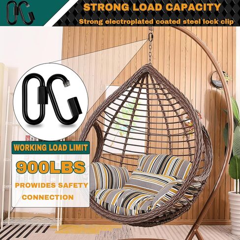 10 Pack 1.65“ Chain Quick Links - Anti-Rust Heavy Duty Carabiner Connector, M4 Small Locking Carabiner Links Threaded, Chain Connector, 500 Lbs Capacity in Kuwait