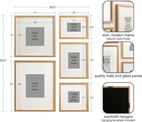 Kate and Laurel Gallery Contemporary Rectangle Minimal Graphic Praphic Framed Set من 5 ؛ أحجام متفاوتة. بني ريفي حديثة من المكونة من خمس قطع جدار فني لصالح إطار الجدار المعرض في غرفة المعيشة ديكور جدار المعيشة in Saudi Arabia