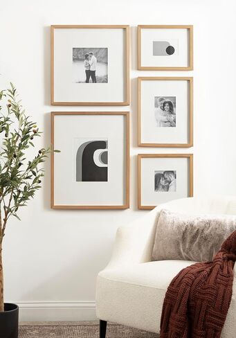 Kate and Laurel Gallery Contemporary Rectangle Minimal Graphic Praphic Framed Set من 5 ؛ أحجام متفاوتة. بني ريفي حديثة من المكونة من خمس قطع جدار فني لصالح إطار الجدار المعرض في غرفة المعيشة ديكور جدار المعيشة in Saudi Arabia