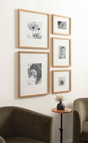 Kate and Laurel Gallery Contemporary Rectangle Minimal Graphic Praphic Framed Set من 5 ؛ أحجام متفاوتة. بني ريفي حديثة من المكونة من خمس قطع جدار فني لصالح إطار الجدار المعرض في غرفة المعيشة ديكور جدار المعيشة in Saudi Arabia