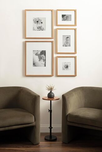 Kate and Laurel Gallery Contemporary Rectangle Minimal Graphic Praphic Framed Set من 5 ؛ أحجام متفاوتة. بني ريفي حديثة من المكونة من خمس قطع جدار فني لصالح إطار الجدار المعرض في غرفة المعيشة ديكور جدار المعيشة in Saudi Arabia