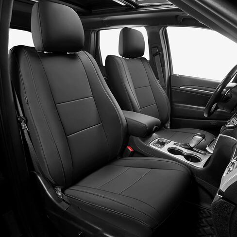 Freesoo مخصص أغطية مقعد السيارة لأغطية مقاعد Jeep Grand Cherokee 2011-2021 ، أغطية مقاعد جلدية مقاومة للماء لسيارات الدفع الرباعي ، ومواد حامي السيارات - المقاعد الأمامية البيج in Kuwait