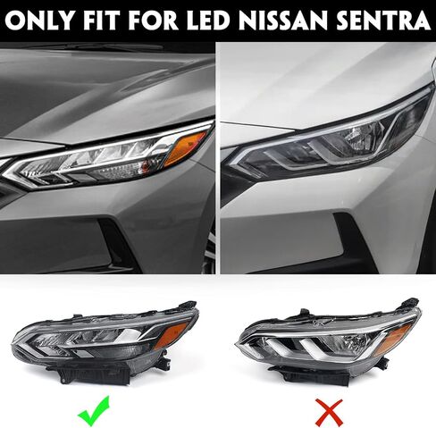 تجميع المصباح LED LED LED مناسب لـ Nissan Sentra S/SV 2020 2021 2022 LH PRESSION OE ASSER PRESSION NI2502277 Left Driver Side in Kuwait
