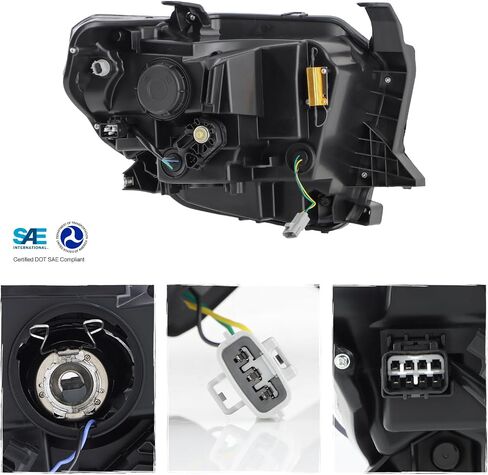AKKON - Fits 2014-2021 Toyota Tundra [Halogen Type] Projecot Black Headlights Pair w/LED DRL Sequential Turn Signal in Saudi Arabia