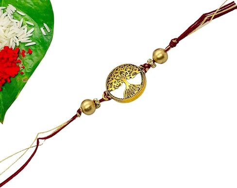 Rakhi for Brother with gift set | Rakhi gift set includes chocolate, roli chawal and magnet card in Saudi Arabia