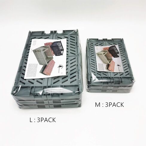 BAREGO Plastic Crates, Collapsible Folding Storage Basket/Container, Stackable Box for Office Kitchen Bathroom Grocery Car Trunk (M: 9.966.54.06in(3pcs, Macaron Mix 3 Color) M: 9.96*6.5*4.06in(3pcs） in Saudi Arabia