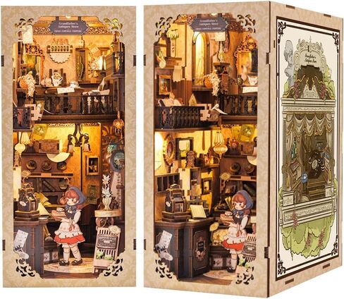 CUTEBEE Book Nook Kit - DIY Miniature House Dollhouse Kit for Adults and Teens, Booknook Tiny House Bookshelf Decor 3D Wooden Puzzle, Gifts for Family, Friends (Champs-Élysées Florist) in Saudi Arabia