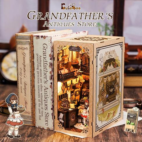 CUTEBEE Book Nook Kit - DIY Miniature House Dollhouse Kit for Adults and Teens, Booknook Tiny House Bookshelf Decor 3D Wooden Puzzle, Gifts for Family, Friends (Champs-Élysées Florist) in Saudi Arabia
