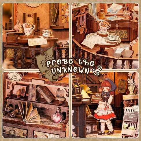 CUTEBEE Book Nook Kit - DIY Miniature House Dollhouse Kit for Adults and Teens, Booknook Tiny House Bookshelf Decor 3D Wooden Puzzle, Gifts for Family, Friends (Champs-Élysées Florist) in Saudi Arabia