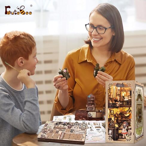 CUTEBEE Book Nook Kit - DIY Miniature House Dollhouse Kit for Adults and Teens, Booknook Tiny House Bookshelf Decor 3D Wooden Puzzle, Gifts for Family, Friends (Champs-Élysées Florist) in Saudi Arabia