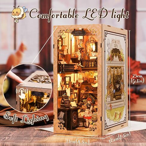 CUTEBEE Book Nook Kit - DIY Miniature House Dollhouse Kit for Adults and Teens, Booknook Tiny House Bookshelf Decor 3D Wooden Puzzle, Gifts for Family, Friends (Champs-Élysées Florist) in Saudi Arabia