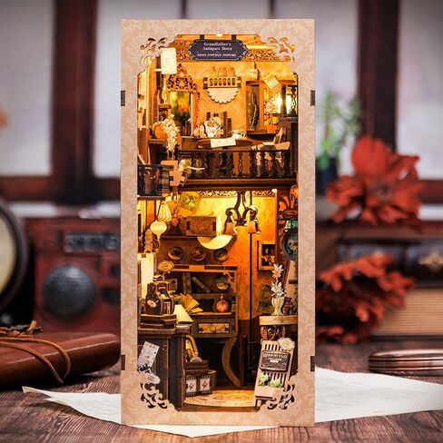 CUTEBEE Book Nook Kit - DIY Miniature House Dollhouse Kit for Adults and Teens, Booknook Tiny House Bookshelf Decor 3D Wooden Puzzle, Gifts for Family, Friends (Champs-Élysées Florist) in Saudi Arabia