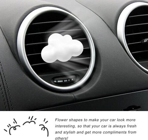 4 PCS Cloud Air Vent Clips ، Cloud Cloud Air Croof Scar Scar AC Vent Decor ، Automotive Aroma Diffuser Clips Charms for Women Girls ، Universal Car Accessories (White) in Saudi Arabia