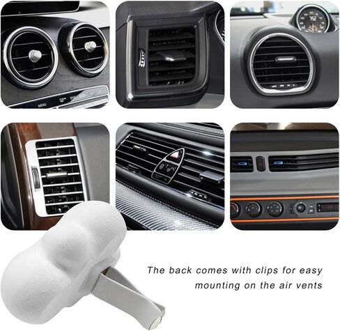 4 PCS Cloud Air Vent Clips ، Cloud Cloud Air Croof Scar Scar AC Vent Decor ، Automotive Aroma Diffuser Clips Charms for Women Girls ، Universal Car Accessories (White) in Saudi Arabia