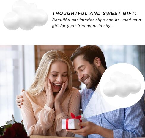 4 PCS Cloud Air Vent Clips ، Cloud Cloud Air Croof Scar Scar AC Vent Decor ، Automotive Aroma Diffuser Clips Charms for Women Girls ، Universal Car Accessories (White) in Saudi Arabia