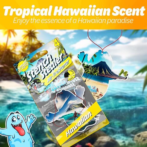 Car Air Fresheners- Long Lasting Scent, Odor Eliminator, Home Essentials, Fresh Fragrance- 96 Pack- Hawaiian in Kuwait