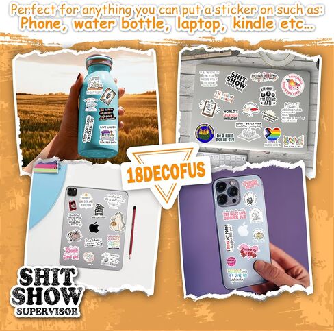 (3pcs) Shit Show Supervisor Sticker, Sarcastic Stickers, Motivational Stickers, Water Assistant Decals Mechanic Stickers for Laptop, Phone, Kindle Stickers, Contruction Stickers (Size 3") in Saudi Arabia