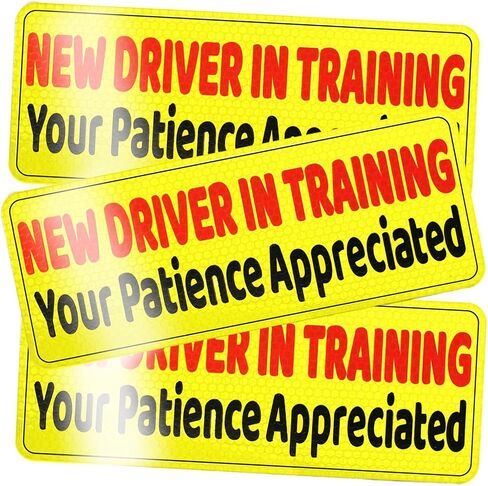 Student Driver Magnet for Car, 3-Pack, Ultra Reflectivity Student Driver Sticker Girls Boys, Removable/Reusable, Weatherproof New Drivers Magnet Funny Safety Warning Sticker Signs, Pink/Student in Saudi Arabia