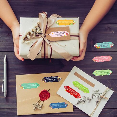 1400Pcs Bible Verse Sticker Scripture Inspirational Label Self-Adhesive Religious Faith Tags for Envelope Sealing Scrapbooks Bottles Seals Present Decor in Saudi Arabia