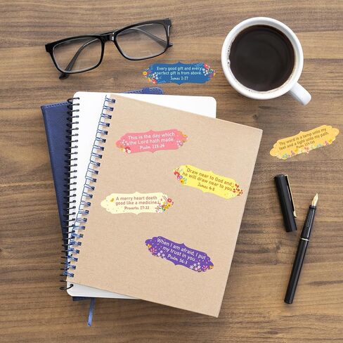 1400Pcs Bible Verse Sticker Scripture Inspirational Label Self-Adhesive Religious Faith Tags for Envelope Sealing Scrapbooks Bottles Seals Present Decor in Saudi Arabia
