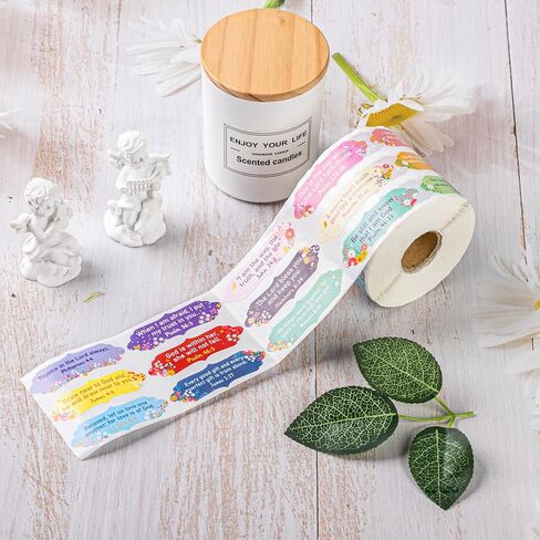 1400Pcs Bible Verse Sticker Scripture Inspirational Label Self-Adhesive Religious Faith Tags for Envelope Sealing Scrapbooks Bottles Seals Present Decor in Saudi Arabia