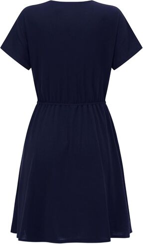 Womens Merino Wool Wrap Dress Short Sleeve Deep V Neck in Kuwait