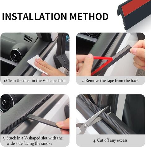 13Ft Car Window Weather Stripping with Adhesive Backing,V-Shape Soundproof Car Weather Window Seal Strip with Trim Removal Tool,Universal Rubber Seal Strip Car Accessories in Saudi Arabia