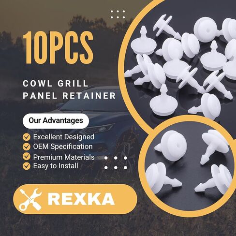 Rexka 10pcs Cowl Vent Retainers Clips 66820-3S500-C1 for Nissan Frontier, Xterra, NV1500, NV2500, NV3500 - Nissan Cowl Grille Retainer 66820-3S500 in Saudi Arabia