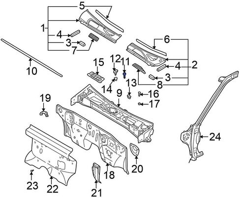 Rexka 10pcs Cowl Vent Retainers Clips 66820-3S500-C1 for Nissan Frontier, Xterra, NV1500, NV2500, NV3500 - Nissan Cowl Grille Retainer 66820-3S500 in Saudi Arabia