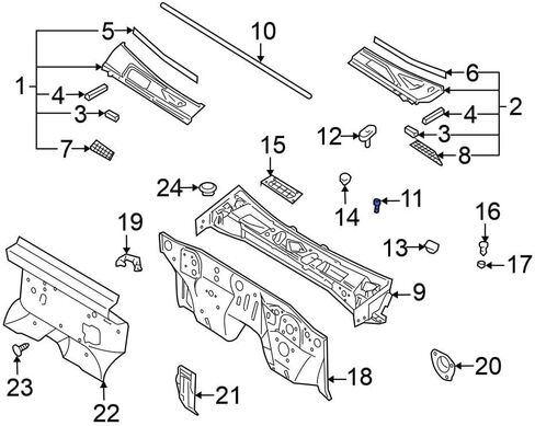 Rexka 10pcs Cowl Vent Retainers Clips 66820-3S500-C1 for Nissan Frontier, Xterra, NV1500, NV2500, NV3500 - Nissan Cowl Grille Retainer 66820-3S500 in Saudi Arabia