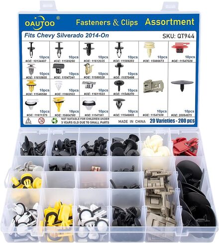 Oautoo 200pcs لـ Chevy Silverado 2014-On Body Interior and Extener Retainer Clip Clip Cover Cover Cover Fender Liner Door Door Planers ، in Saudi Arabia