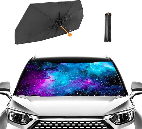 Purple Starry Nights Car Windshield Sun Shade Umbrella - 57" x 31" Funny Car Umbrella Sun Shade Cover UV Rays & Heat Sun in Saudi Arabia