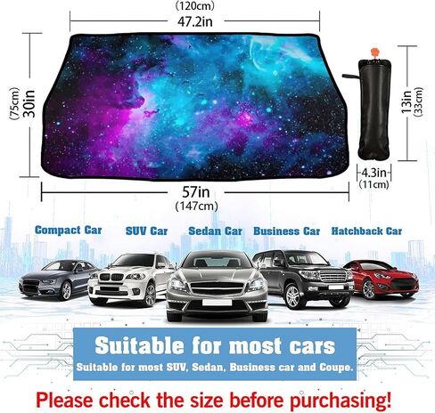 Purple Starry Nights Car Windshield Sun Shade Umbrella - 57" x 31" Funny Car Umbrella Sun Shade Cover UV Rays & Heat Sun in Saudi Arabia