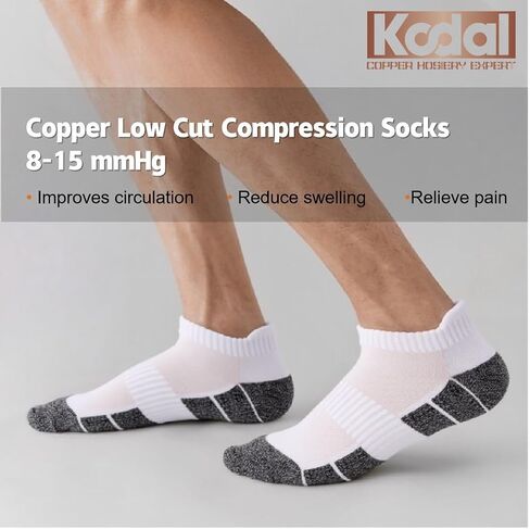 Kodal Copper Infused Compression Socks Men Women - Moisture Wicking Odor Free Cushioned Running Socks (6-Pairs) in Saudi Arabia