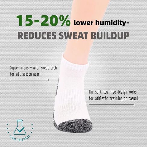 Kodal Copper Infused Compression Socks Men Women - Moisture Wicking Odor Free Cushioned Running Socks (6-Pairs) in Saudi Arabia