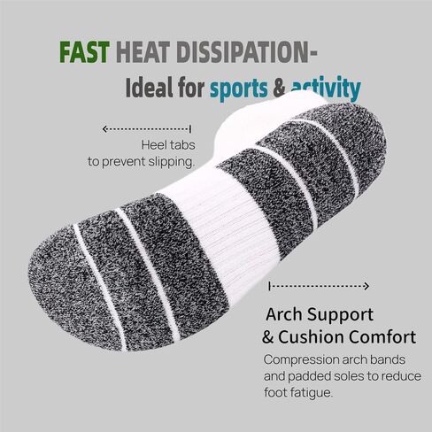 Kodal Copper Infused Compression Socks Men Women - Moisture Wicking Odor Free Cushioned Running Socks (6-Pairs) in Saudi Arabia