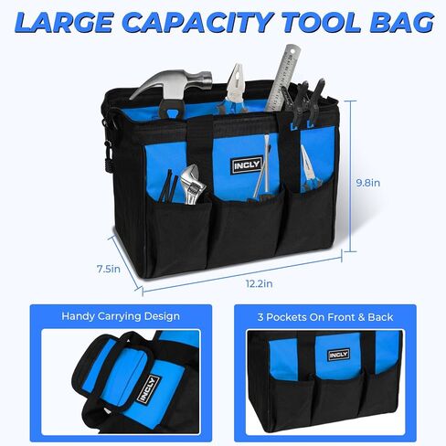 INCLY 24 PCS Kids Real Tool Set with Tool Bag, Boys Small Real Hand Tools Kit, Children Construction Learning Tools Hammer Screwdriver for Home DIY Building and Woodworking in Saudi Arabia