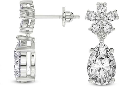 Lab Grown Diamond Dangle Fashion Earrings For Women | 1-6 Carat IGI Certified FG-VS Quality | 14K Gold Or Platinum | Friendly Diamonds in Saudi Arabia