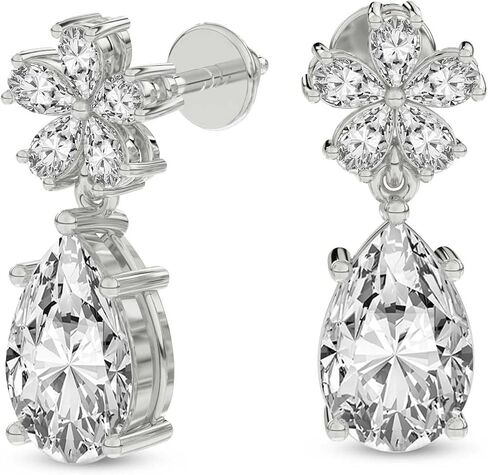 Lab Grown Diamond Dangle Fashion Earrings For Women | 1-6 Carat IGI Certified FG-VS Quality | 14K Gold Or Platinum | Friendly Diamonds in Saudi Arabia